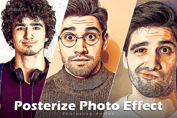 posterize photo effect action 1 اکشن افکت پوستری کردن عکس فتوشاپ 1