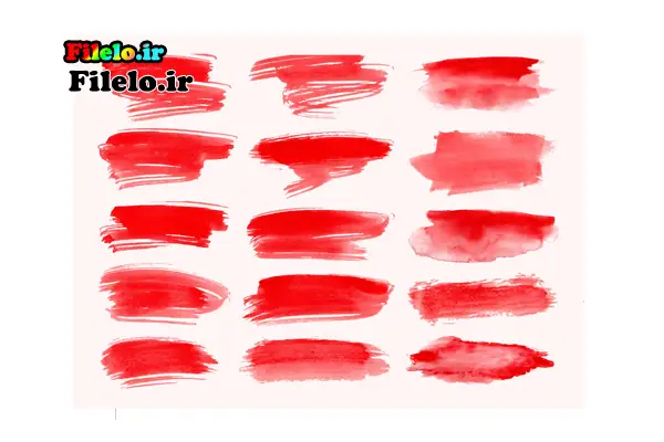 60 Red Brush Collection 7 مجموعه 60 براش قرمز فتوشاپ ابزاری برای خلاقیت و حرفهایسازی 2