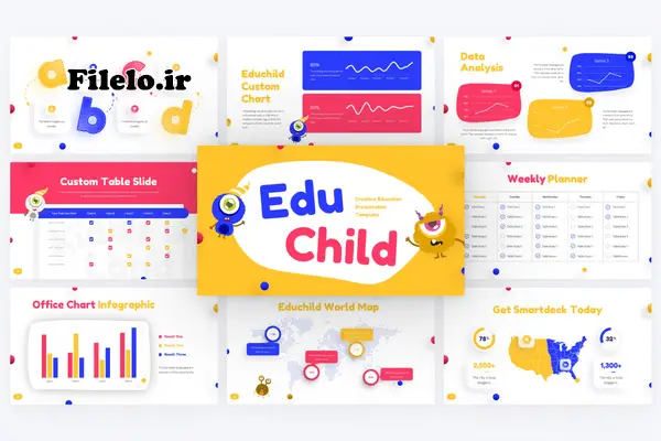 EduChild 5 آموزش جذاب برای کودکان با قالب پاورپوینت کودکانه EduChild 3