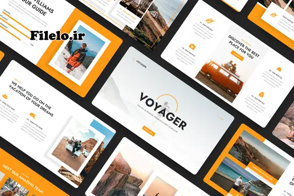 Travel Blogger PowerPoint 18 قالب پاورپوینت مسافرتی Voyager دریچه دنیای خلاقیت و نوآوری 1