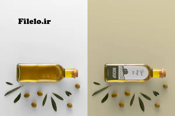 موکاپ بطری روغن زیتون فتوشاپ 1