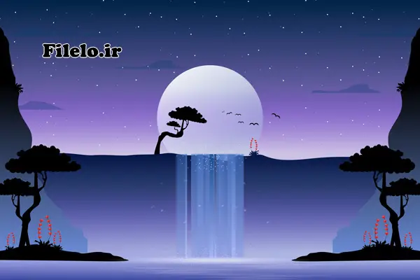 12 Waterfall Vector 22 دانلود رایگان 12 وکتور آبشار با کیفیت بالا و فایل لایه باز 12