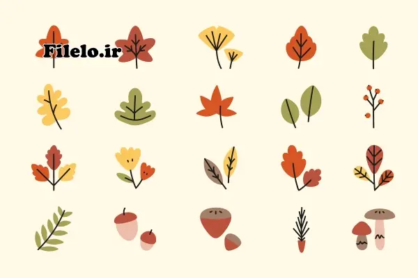 Autumn Leaves Vector 40 دانلود مجموعه 180 عکس و وکتور برگ پاییزی 18