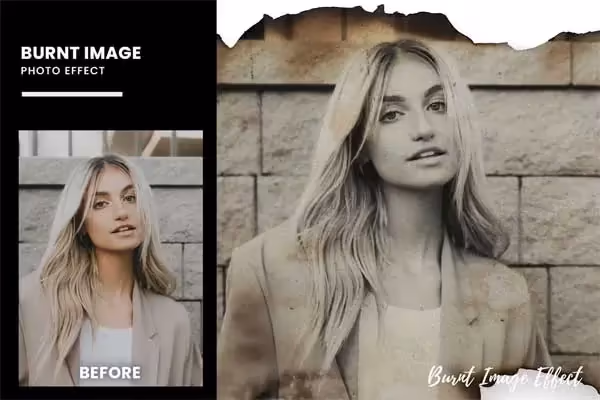 Burnt Image Photo Effect 28 دانلود افکت عکس سوخته فتوشاپ Burnt Image Photo Effect 1