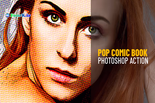 دانلود رایگان اکشن افکت کتاب کمیک پاپ آرت فتوشاپ POP Comic Book 1