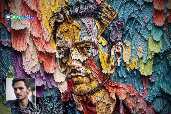 Thick Paint Template for Photoshop 9 دانلود تبدیل عکس به نقاشی رنگ روغن ضخیم فتوشاپ Thick Paint Template for Photoshop 4