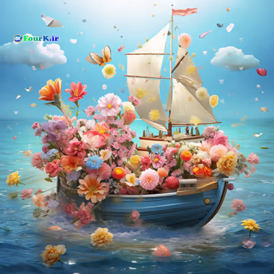 Floral Seas Set Digital Backdrops 15 دانلود مجموعه بک گراند دیجیتال گل و دریا و کودک Floral Seas Set Digital Backdrops 3